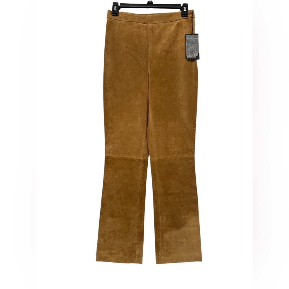 VTG NWT Calf Suede Leather Pants - Bootcut Side Zip Closure (Size 2)